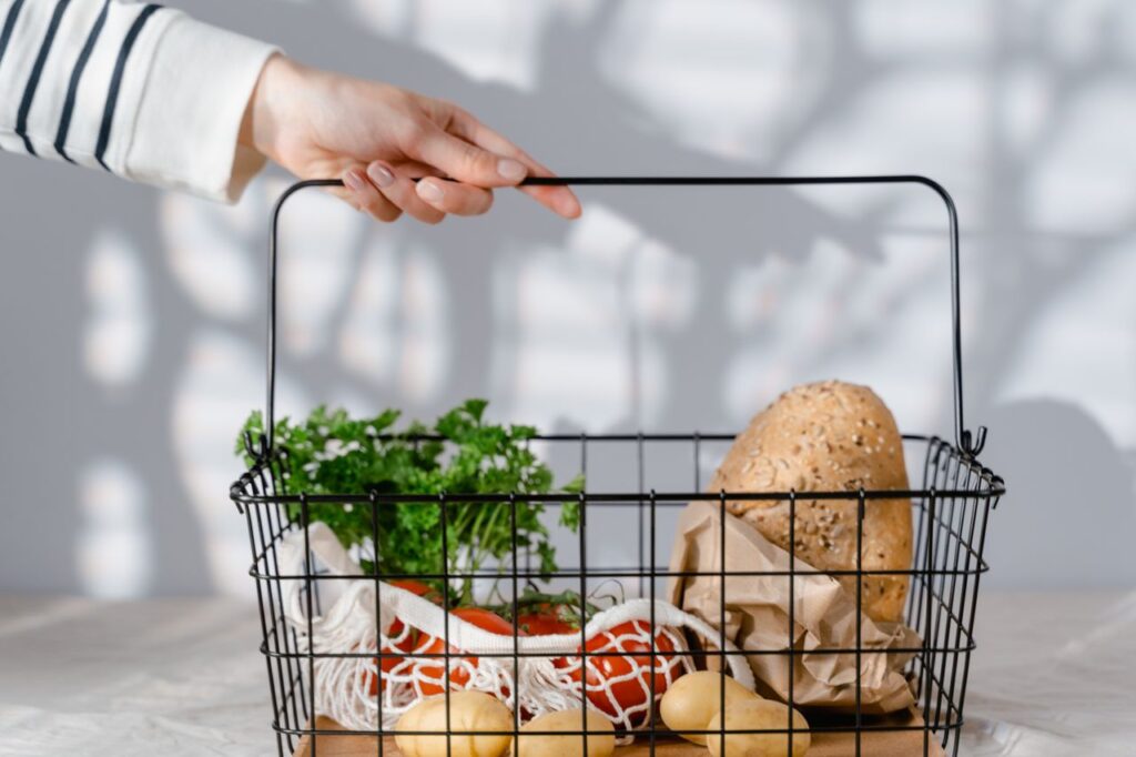 Panier de courses sans gluten